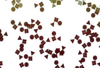 Light Green, Red vector layout with circles, lines, rectangles.