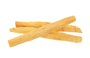 Palo Santo Incense Wood Sticks (Bursera Graveolens) Isolated on White Background.