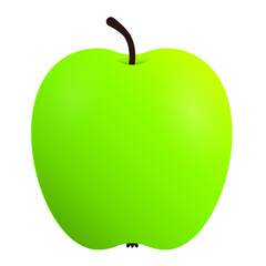 Vector illustration of a green granny smith apple