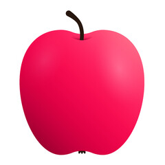 Vector illustration of a pink apple