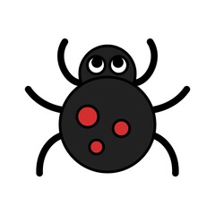 Fototapeta na wymiar Little spider bug icon cartoon vector