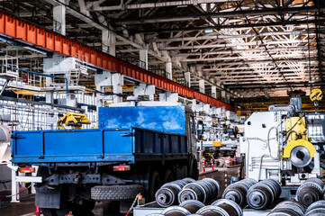 Interior of workshop in modern industrial plant