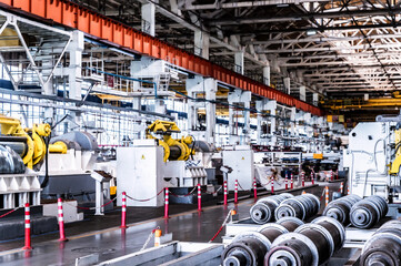 Interior of workshop in modern industrial plant
