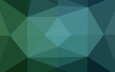 Dark Green vector abstract polygonal texture. Shining illustration, which consist of triangles. Brand new design for your business.