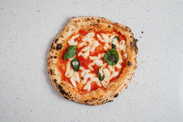 Italian pizza on a white background.