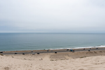 Scenic aerial Sand Dune vista near Point Mugu, Southern California