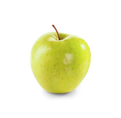Fresh juicy yellow apple isolated on white