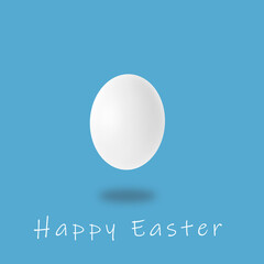 white egg isolated on blue background