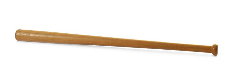 Wooden baseball bat isolated on white. Sportive equipment