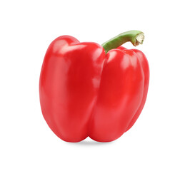 Ripe red bell pepper isolated on white