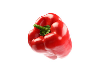 Ripe red bell pepper isolated on white
