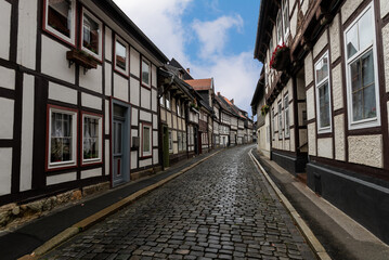 Fototapeta na wymiar old town goslar with beautiful houses