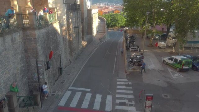 People in San Fermin. Running of the bulls in Pamplona.Spain