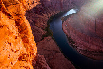Beautiful view at Horseshoe Bend on Colorado River in Glen Canyon Arizona
