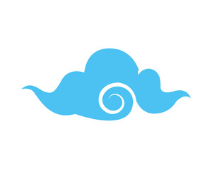 japanese cloud style isolated icon