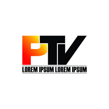 Letter PTV circle logo design vector