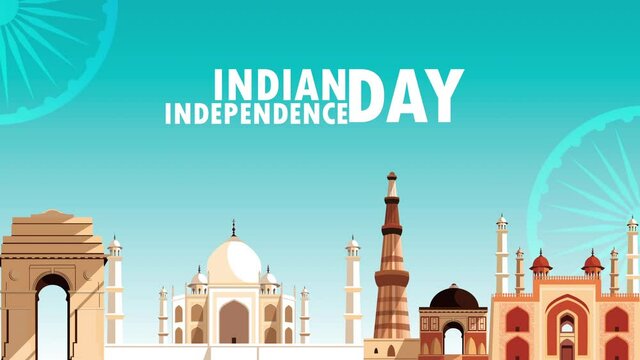 india independence day celebration with monuments