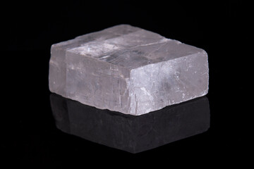 Iceland spar or optical calcite on black background