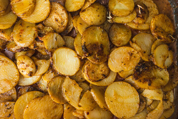 plant-based food, vegan potato bake with dairy-free sauce