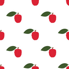 Lychee fruit. Seamless Vector Patterns