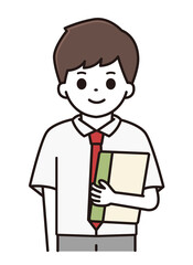 男子学生 教科書 イラスト