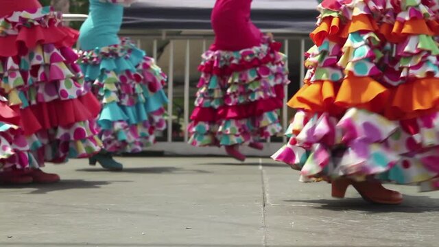 Flamenco dancers performing traditional flamenco dance