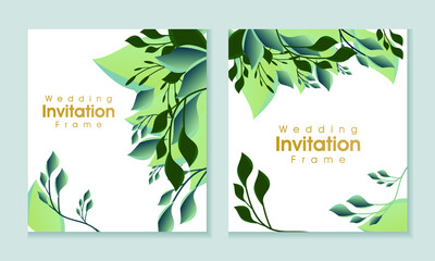 Floral wedding invitation template card, Pre made templates collection, frame, wreath - cards, Floral poster, Decorative greeting card, invitation design background, birthday party
