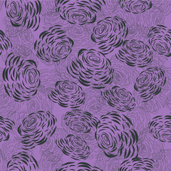 Roses With Pueple Background Floral Pattern Seamless Vector Illustrator. Great for fabrics, textiles, wallpapers, backgrounds, 