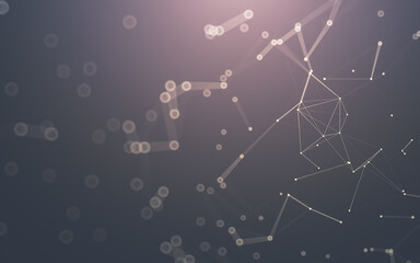 Abstract background. Molecules technology with polygonal shapes, connecting dots and lines. Connection structure. Big data visualization.