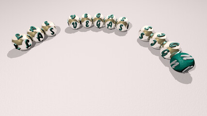 combination of LAS VEGAS SIGN built by cubic letters from the top perspective, excellent for the concept presentation. editorial and nevada