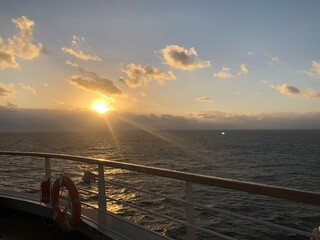 sunset from ship