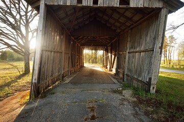 An old abandoned rustic wooden shed, close-up. Agriculture, farm industry, traditional...