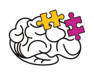 brain human organ with puzzle pieces