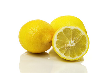 Yellow lemon cut in half