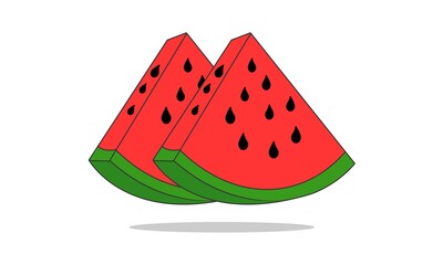 Two slice of watermelon vector illustration design