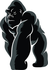 Simple Design of Big Black Muscle Gorilla