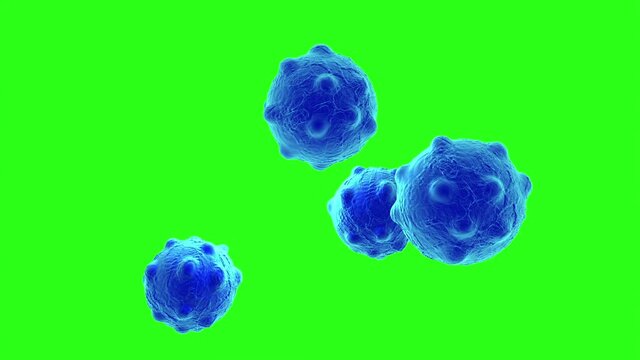 Cancer cells with high details on green screen