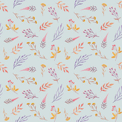 Delicate watercolor autumnal seamless pattern. Ideal for wallpapers, textiles, covers, wrapping paper.