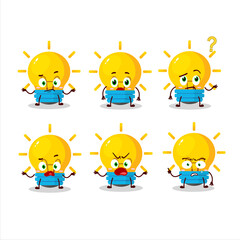 Cartoon character of lamp ideas with what expression