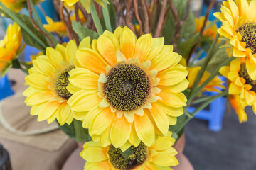 Indoor sunflower flower arrangement decoration