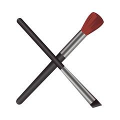 make up brushes crossed elements icons