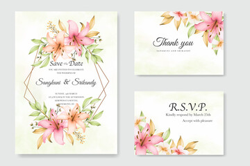 Fototapeta na wymiar Elegant floral wedding invitation card