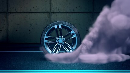 Burnout Wheel & Smoke Intro Logo Motion Graphic Background