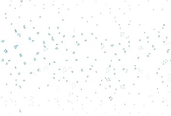 Light Blue, Green vector texture with musical notes.