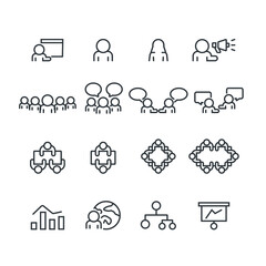 Fototapeta premium People and Meet icons set,Vector