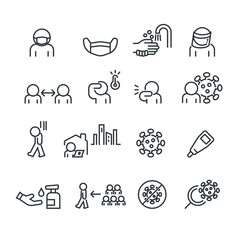 Corona Virus Icons set,Vector 