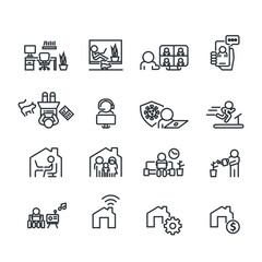 Work From Home Icons set,Vector