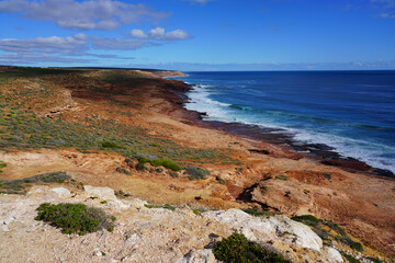 Fototapeta na wymiar View of the coastal cliffs Kalbarri National Park in the Mid West region of Western Australia.