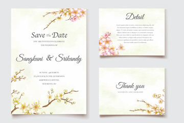Fototapeta na wymiar Elegant floral wedding invitation card