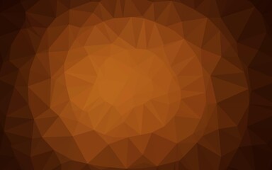 Dark Orange vector low poly layout. Glitter abstract illustration with an elegant design. Triangular pattern for your business design.